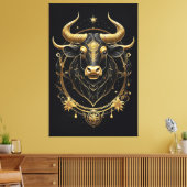 Phantastisch Golden Taurus Zodiac Symbol Leinwanddruck (Insitu (Wohnzimmer))