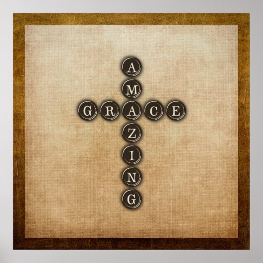 Phantastisch Grace Cross Wordart Poster (Vorne)