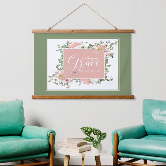 Phantastisch Grace floral Wandteppich Mit Holzrahmen (Wohnzimmer)