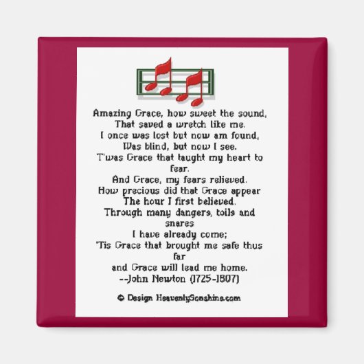 Phantastisch Grace Hymn Magnet (Vorne)