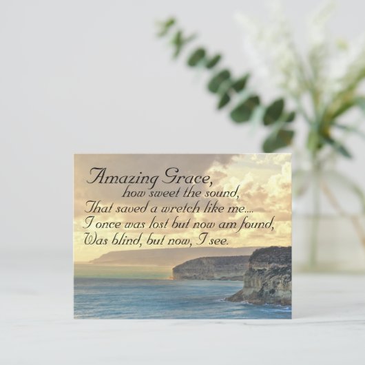 Phantastisch Grace Hymn Ocean Sunset Postkarte (Stehend Vorderseite)