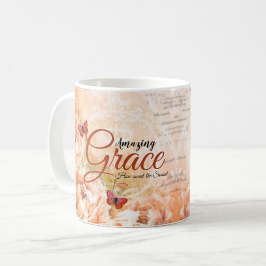 Phantastisch Grace Soft Peach floral Kaffeetasse (Vorderseite Links)