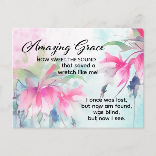 Phantastisch Grace Wie Sweet the Sound Christlich Postkarte (Vorderseite)