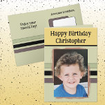 Phantastisch Grandson fügt Geburtstag zum Fotogrün Karte<br><div class="desc">Für eine phantastische Grandson Geburtstagskarte. Diese Karte bringt ihm ein Lächeln ins Gesicht und fühlt sich ganz besonders an: Fügen Sie einfach Ihre personalisierte Nachricht hinzu und ersetzen Sie das Foto durch Ihr eigenes. Das Farbschema ist grün,  gelb und braun.</div>