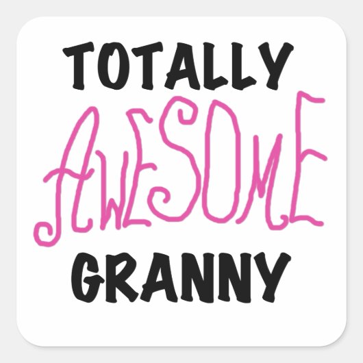 Phantastisch Granny Pink Tshirts und GIfts Quadratischer Aufkleber (Vorderseite)
