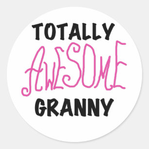 Phantastisch Granny Pink Tshirts und GIfts Runder Aufkleber