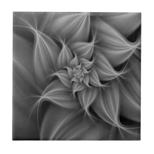 Phantastisch-Grau-Blume-Fraktal Fliese
