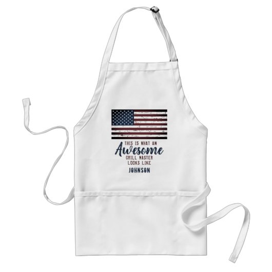 Phantastisch Grill Master Patriotic American Flag Schürze (Vorne)