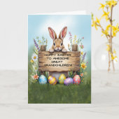 Phantastisch Große Enkel Bunny Gras Ostern Karte (Gelbe Blume)