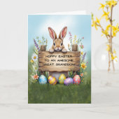 Phantastisch Große Großmutter Bunny in Gras Ostere Karte (Gelbe Blume)