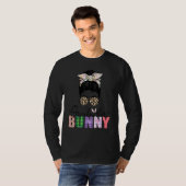 Phantastisch Großmutter Bunny Messy Bun Leopard Os T-Shirt (Vorne ganz)