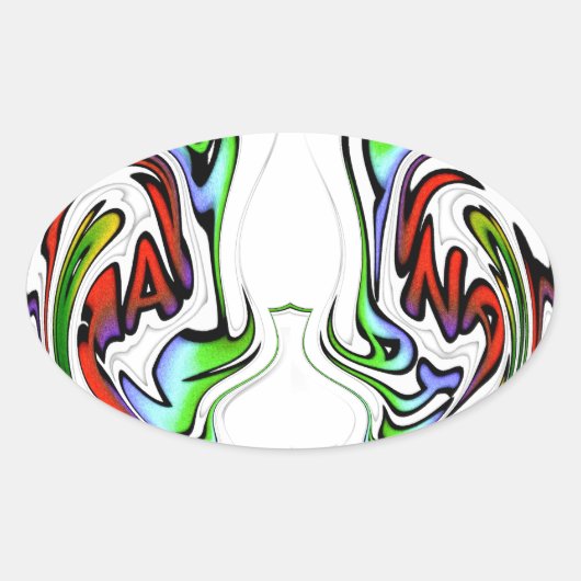 Phantastisch Hakuna Matata Whirlpool Kunstdrucken Ovaler Aufkleber (Vorderseite)