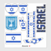 Phantastisch Israel formt Staatssymbole Aufkleber (Blatt)