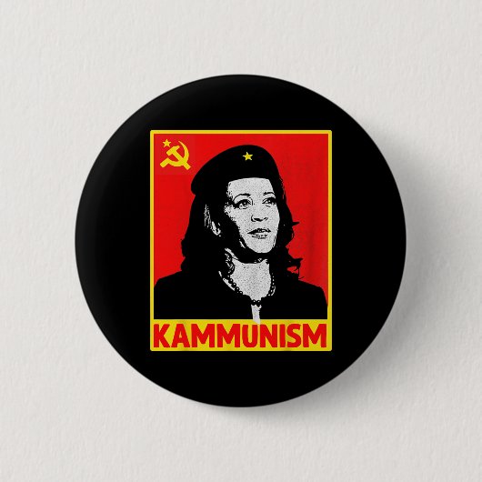 Phantastisch Kamala Harris Kammunismus Kommunismus Button (Vorderseite)