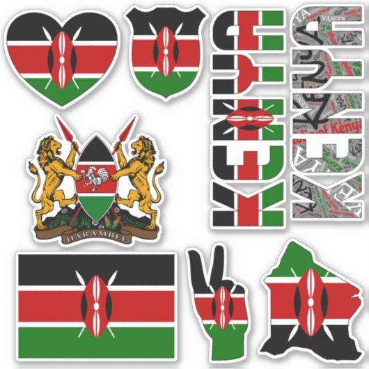Phantastisch Kenya Shapes Staatssymbole Aufkleber (Vorderseite)