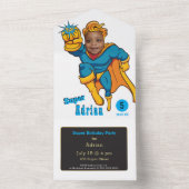 Phantastisch Kid's Superheld All In One Einladung (Innen Boden)