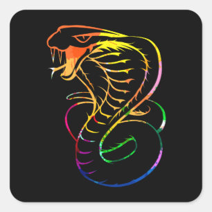 Phantastisch King Cobra Snake Quadratischer Aufkleber