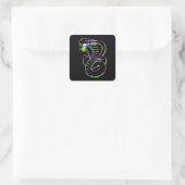 Phantastisch King Cobra Snake Quadratischer Aufkleber (Tasche)