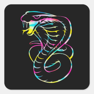 Phantastisch King Cobra Snake Quadratischer Aufkleber