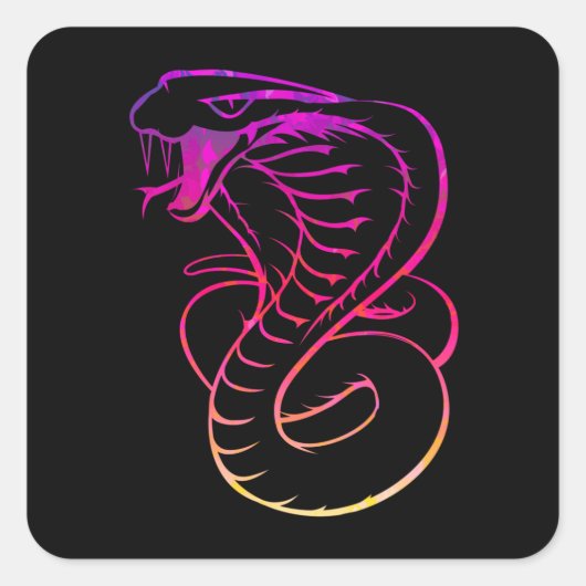 Phantastisch King Cobra Snake Quadratischer Aufkleber (Vorderseite)