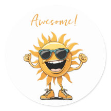 Phantastisch lächelnde Sonne mit Sonnenbrille