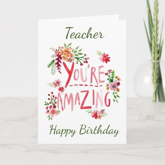 PHANTASTISCH **LEHRER** AUF IHRER GEBURTSKARTE KARTE (Vorderseite)