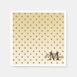 Phantastisch leuchtende Imitate Glitzer Goldpolka  Serviette