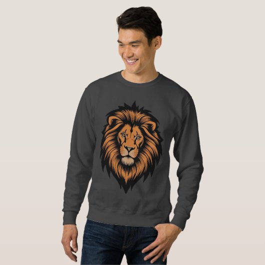 Phantastisch Lion Head Tattoo Style Sweatshirt (Vorne ganz)
