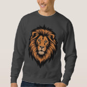 Phantastisch Lion Head Tattoo Style Sweatshirt (Vorderseite)