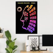 Phantastisch Machu Picchu Zeichnend Poster (Heimbüro)