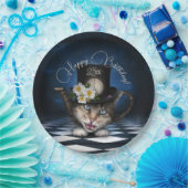 Phantastisch Mad Hatter Teapot Katze Whimsical Geb Pappteller (Party)