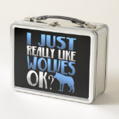 Phantastisch mag ich nur Wölfe. Wolf Lover Metall Brotdose (Vorderseite)