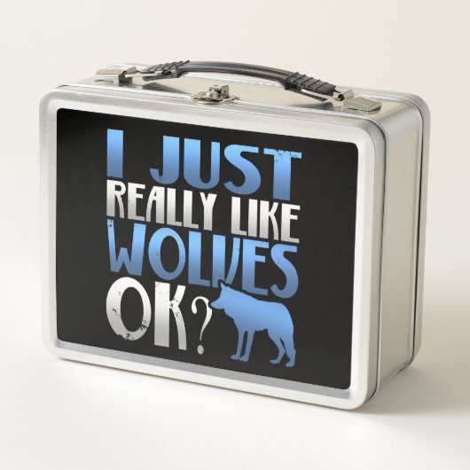 Phantastisch mag ich nur Wölfe. Wolf Lover Metall Brotdose (Vorderseite)