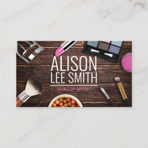 Phantastisch Makeup Artist Wood Desk Business Card Visitenkarte