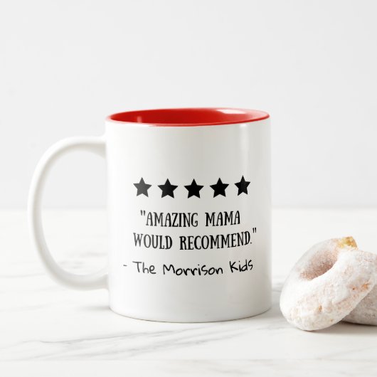 Phantastisch Mama 5 Stars Funny Mother Day Mama Re Zweifarbige Tasse (Mit Donut)