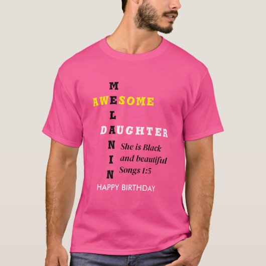 PHANTASTISCH MELANIN DAUGHTER Christlicher Geburts T-Shirt (Vorderseite)