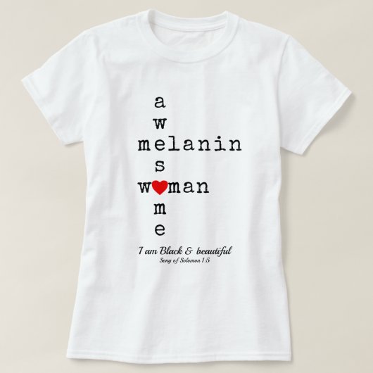 PHANTASTISCH MELANIN FRAU | Christliche Schrift T-Shirt (Design vorne)