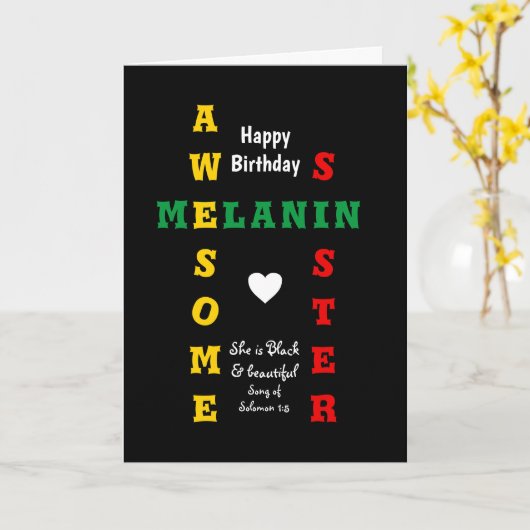 Phantastisch Melanin Sister Christlich Happy Birth Karte (Gelbe Blume)