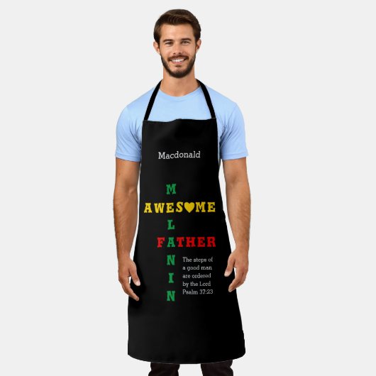 PHANTASTISCH MELANIN VATER Personalisiert Schürze (Getragen)