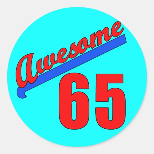 Phantastisch mit 65 Jahren Runder Aufkleber (Vorderseite)