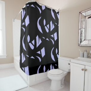 Phantastisch Modern Art Black und Lavendel Duschvorhang