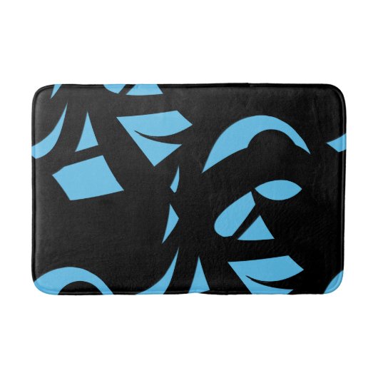 Phantastisch Moderne Kunst Blau / Schwarz Badematte (Vorderseite)