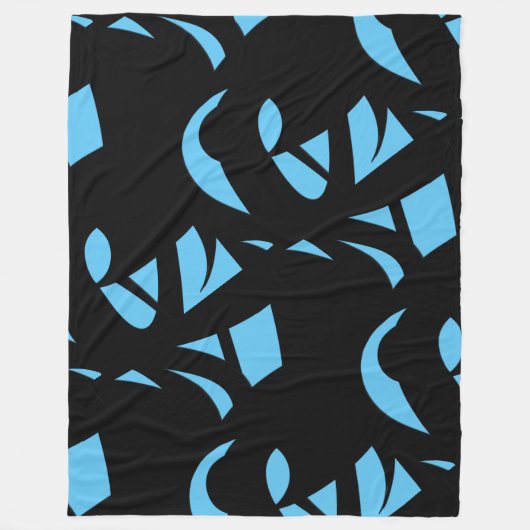 Phantastisch Moderne Kunst Blau / Schwarz Fleecedecke (Vorderseite)