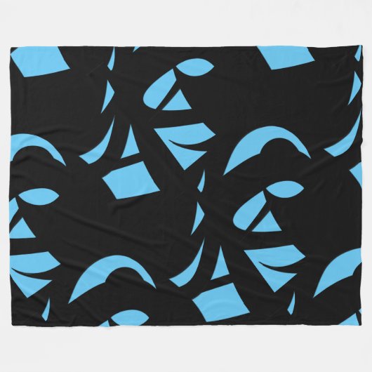 Phantastisch Moderne Kunst Blau / Schwarz Fleecedecke (Vorderseite (Horizontal))