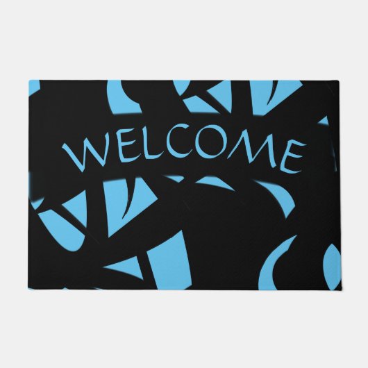 Phantastisch Moderne Kunst Blau / Schwarz Fußmatte (Vorderseite)