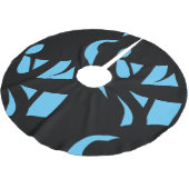 Phantastisch Moderne Kunst Blau / Schwarz Polyester Weihnachtsbaumdecke (Schrägansicht)