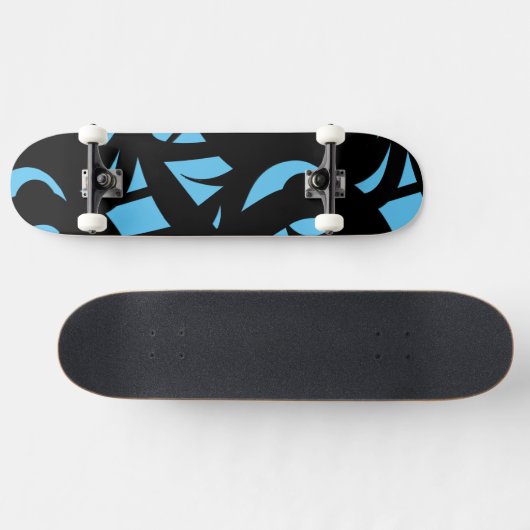 Phantastisch Moderne Kunst Blau / Schwarz Skateboard (Horizontal)