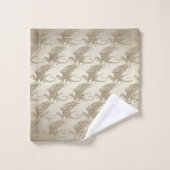 Phantastisch Mosaik Dragon Golden Badhandtuch Set (Waschlappen)