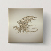 Phantastisch Mosaik Dragon Golden Button (Vorderseite)