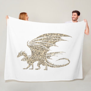 Phantastisch Mosaik Dragon Golden Fleecedecke